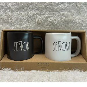 Rae Dunn "SENOR" & "SENORA" Coffee Mug Set - Limited Edition Ceramic 19.5oz